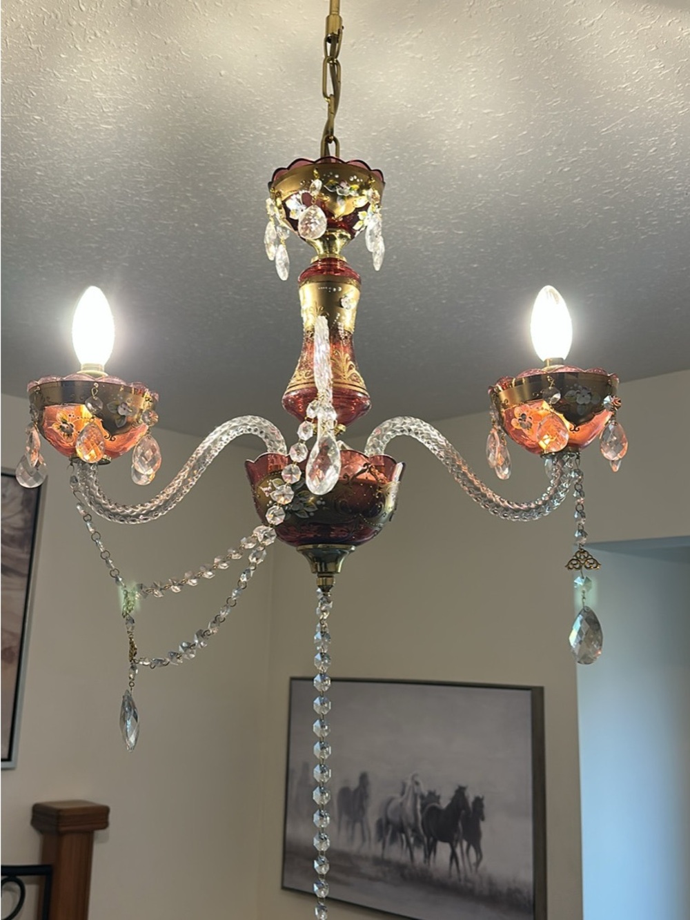 Vintage oil chandelier